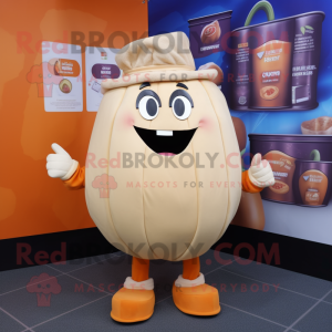 Beige Pumpkin maskot kostym...