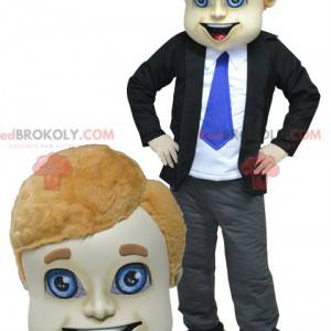 Commerciële man mascotte in pak en stropdas - Redbrokoly.com