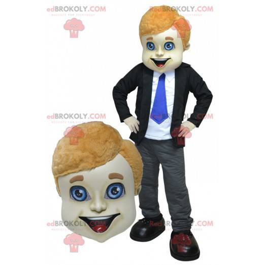 Mascote do homem comercial de terno e gravata - Redbrokoly.com