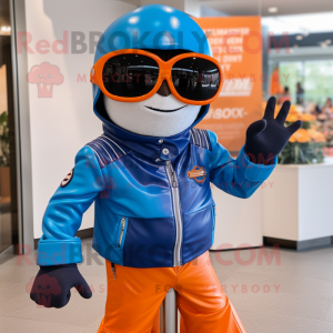 Blå Orange maskot kostume...