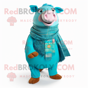 Turquoise Pig mascotte...