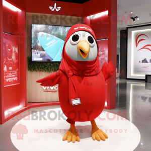 Red Quail maskot kostume...