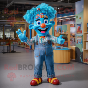 Turquoise Clown mascotte...