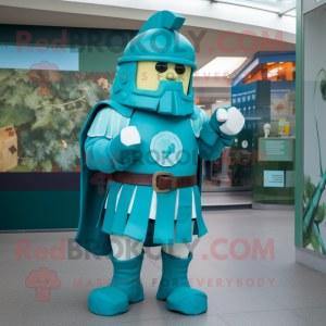 Teal Roman Soldier mascotte...