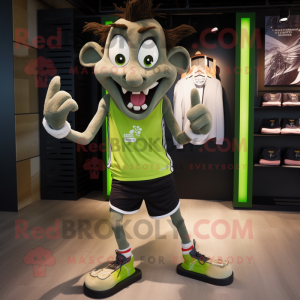 Olive Vampire mascot costume character dressed with a Running Shorts and Wallets