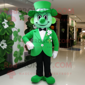 nan Four Leaf Clover mascot costume character dressed with a Suit Pants and Shoe clips