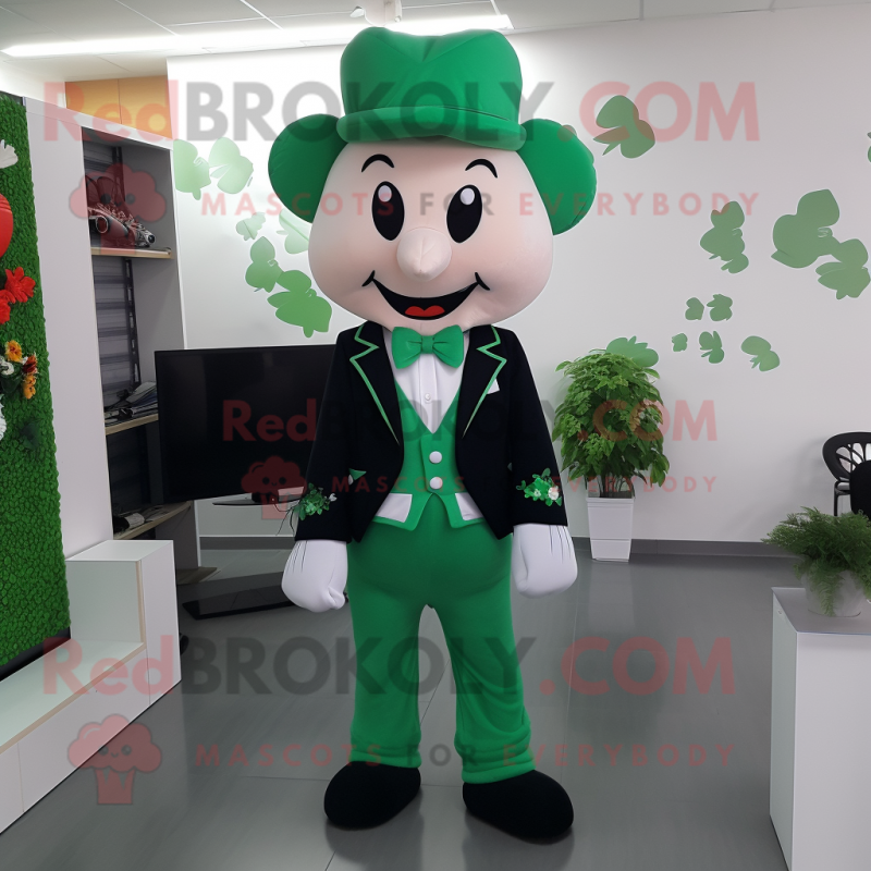 nan Four Leaf Clover mascot costume character dressed with a Suit Pants and Shoe clips nan Four Leaf Clover mascot costume character dressed with a Suit Pants and Shoe clips