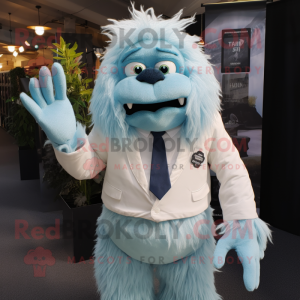 Cyan Yeti mascotte kostuum...