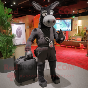 Black Donkey maskot kostym...