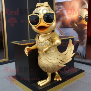 Gold Gosling maskot kostume...