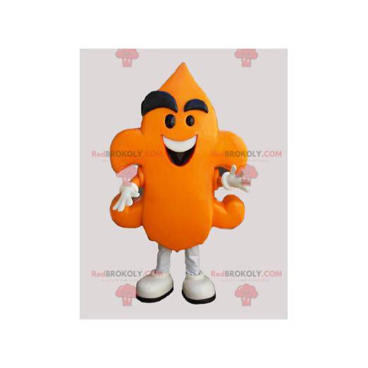 Mascota divertida del hombre naranja. Disfraz de muñeco de