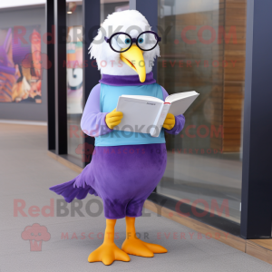 Purple Gull maskot kostume...