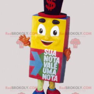 Kleurrijke kubieke mascotte op zoek joviaal - Redbrokoly.com