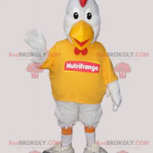 Hvid hane maskot. Kyllingemaskot - Redbrokoly.com