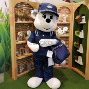 Navy Golf Bag mascot costume character dressed with a Dungarees and Keychains