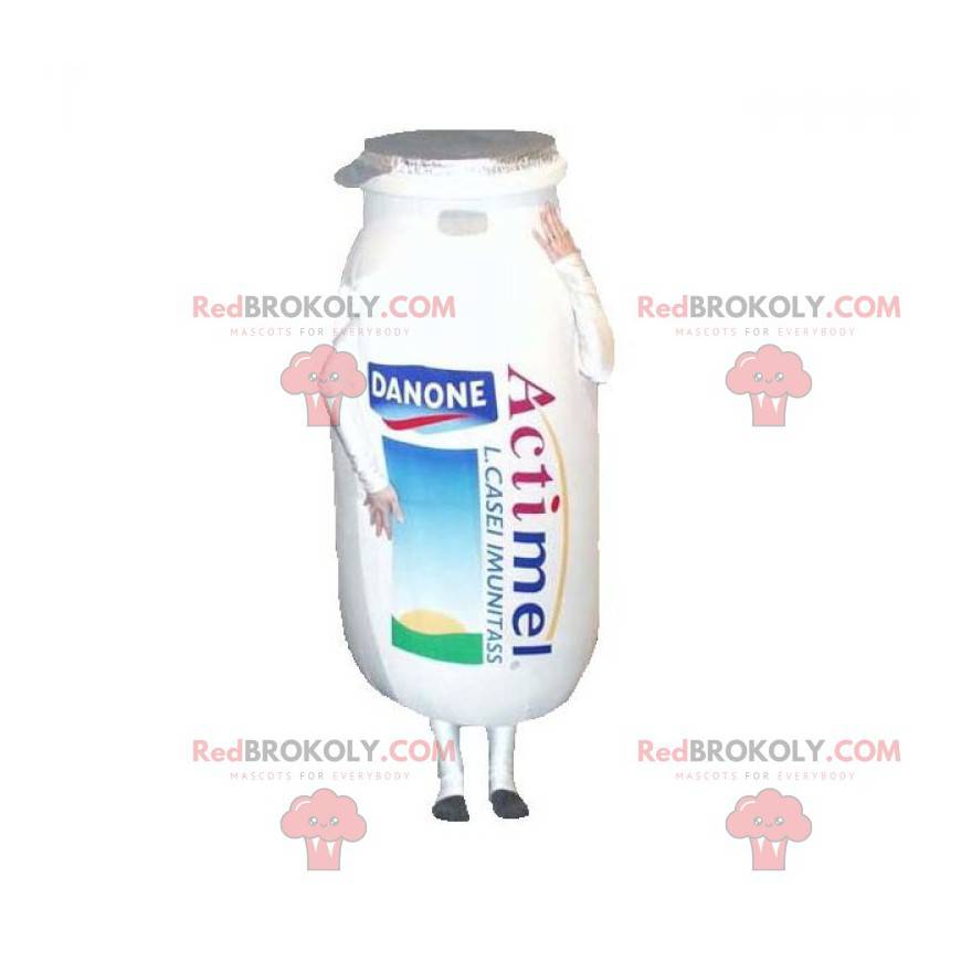 Mascota de botella de bebida de leche Actimel Danone -