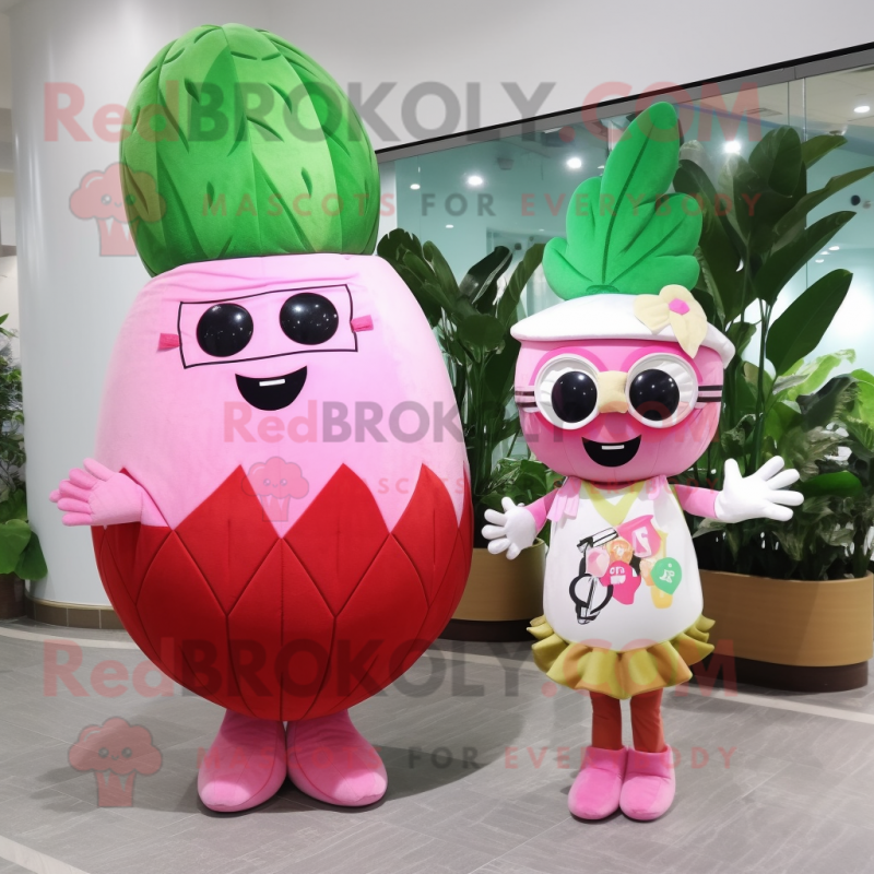 nan Radish mascot costume character dressed with a Bikini and Wraps