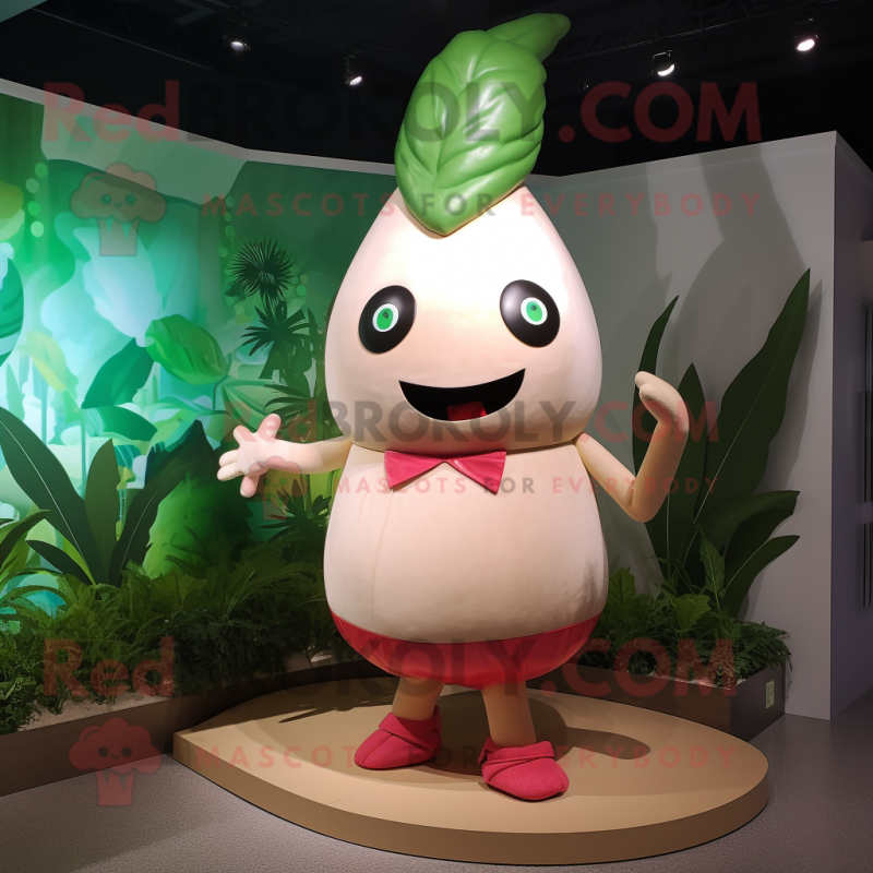 nan Radish mascot costume character dressed with a Bikini and Wraps