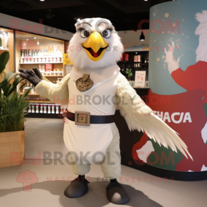 Cream Hawk mascotte kostuum...