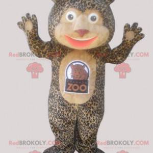 Mascota del oso de peluche con un abrigo de leopardo -