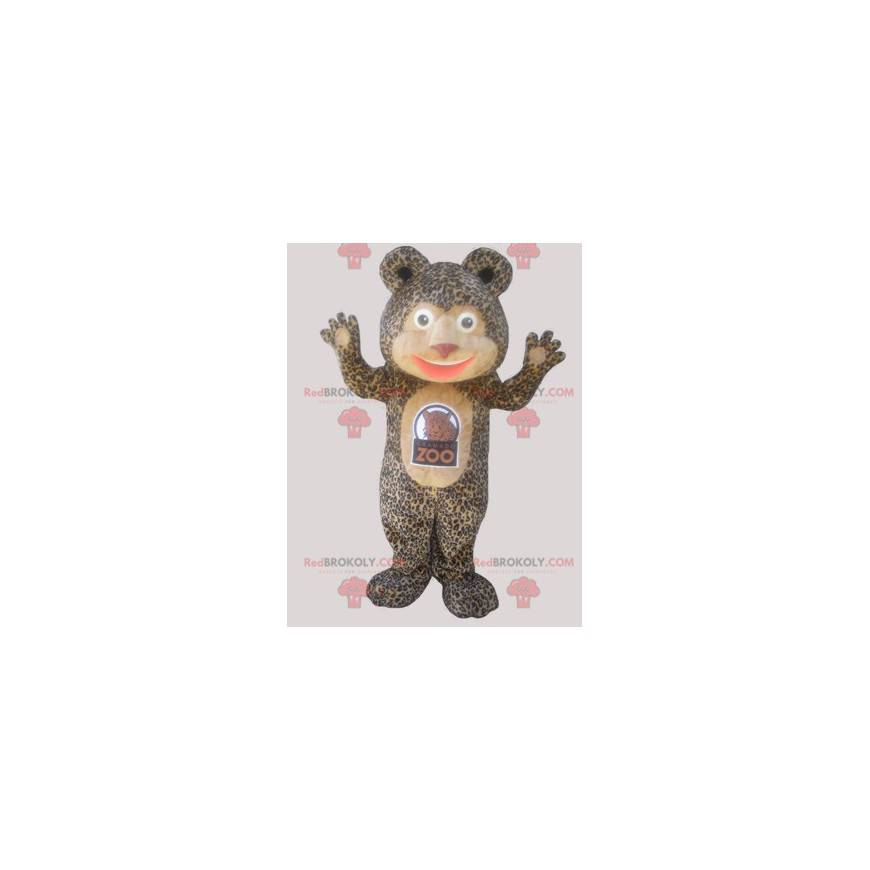 Teddy bear mascot with a leopard coat - Redbrokoly.com