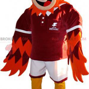 Red orange and yellow bird mascot - Redbrokoly.com