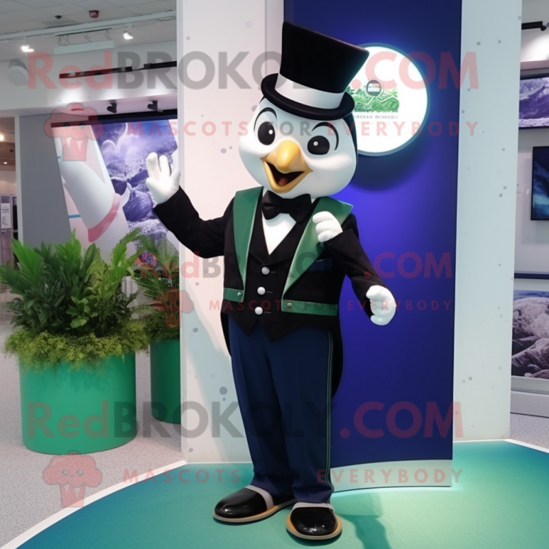 Navy Spinach mascot costume character dressed with a Tuxedo and Digital watches