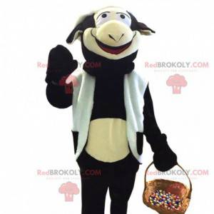 Mascotte gigante della mucca in bianco e nero - Redbrokoly.com