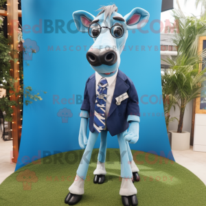 Blauw Okapi mascotte...