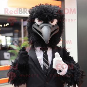 Svart Emu maskot kostym...