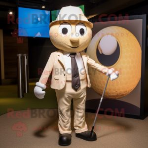 Beige golfbal mascotte...