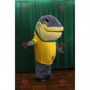 Mascotte pesce gigante grigio molto realistico - Redbrokoly.com