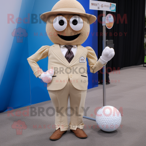 Beige golfbal mascotte...