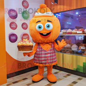 Oransje Cupcake maskot...