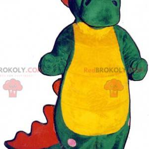 Grøn rød og gul krokodille maskot