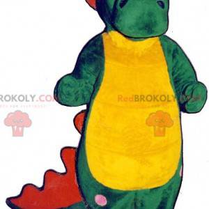 Mascotte de crocodile vert rouge et jaune - Redbrokoly.com