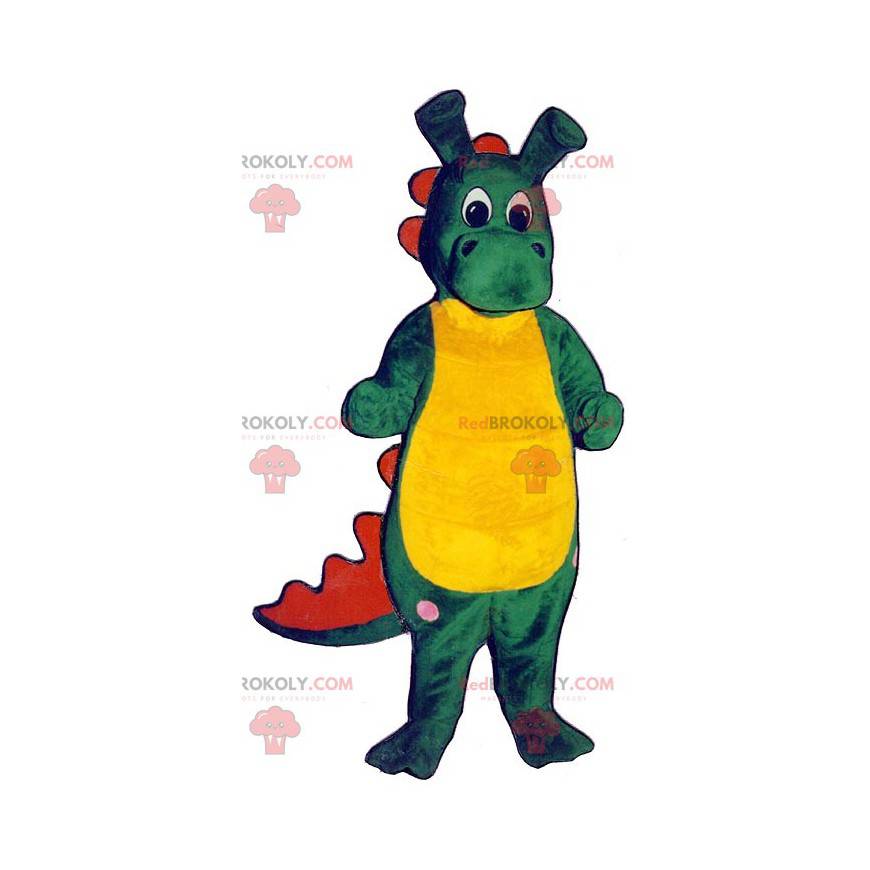 Grønn rød og gul krokodille maskot - Redbrokoly.com