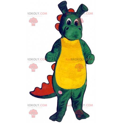 Groen rood en geel krokodil mascotte - Redbrokoly.com