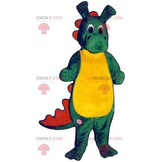 Mascote crocodilo verde vermelho e amarelo - Redbrokoly.com