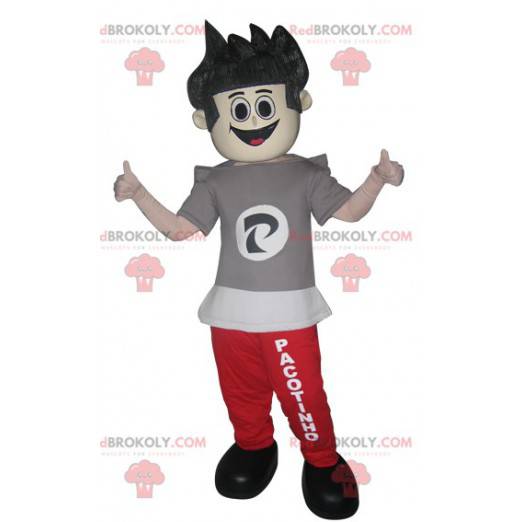 Teen Boy Maskottchen in Joggen und T-Shirt - Redbrokoly.com