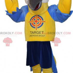 Mascot kæmpe gul og blå fugl - Redbrokoly.com
