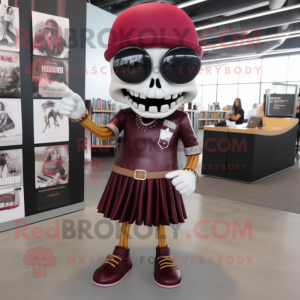 Maroon Skull maskot drakt...