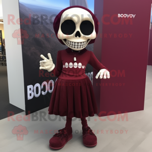 Maroon Skull maskot kostume...