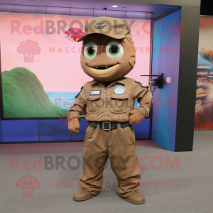 Rust Tuna mascot costume character dressed with a Cargo Pants and Digital watches