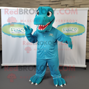 Postava maskota Teal T Rex...