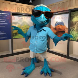 Cyan Archaeopteryx maskot...