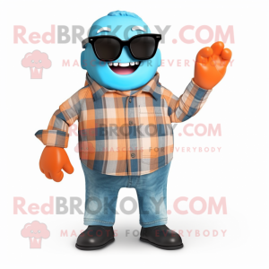 Cyan pumpa maskot kostym...