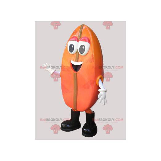 Orange kakao eller kaffebønne. Bønnemaskot - Redbrokoly.com