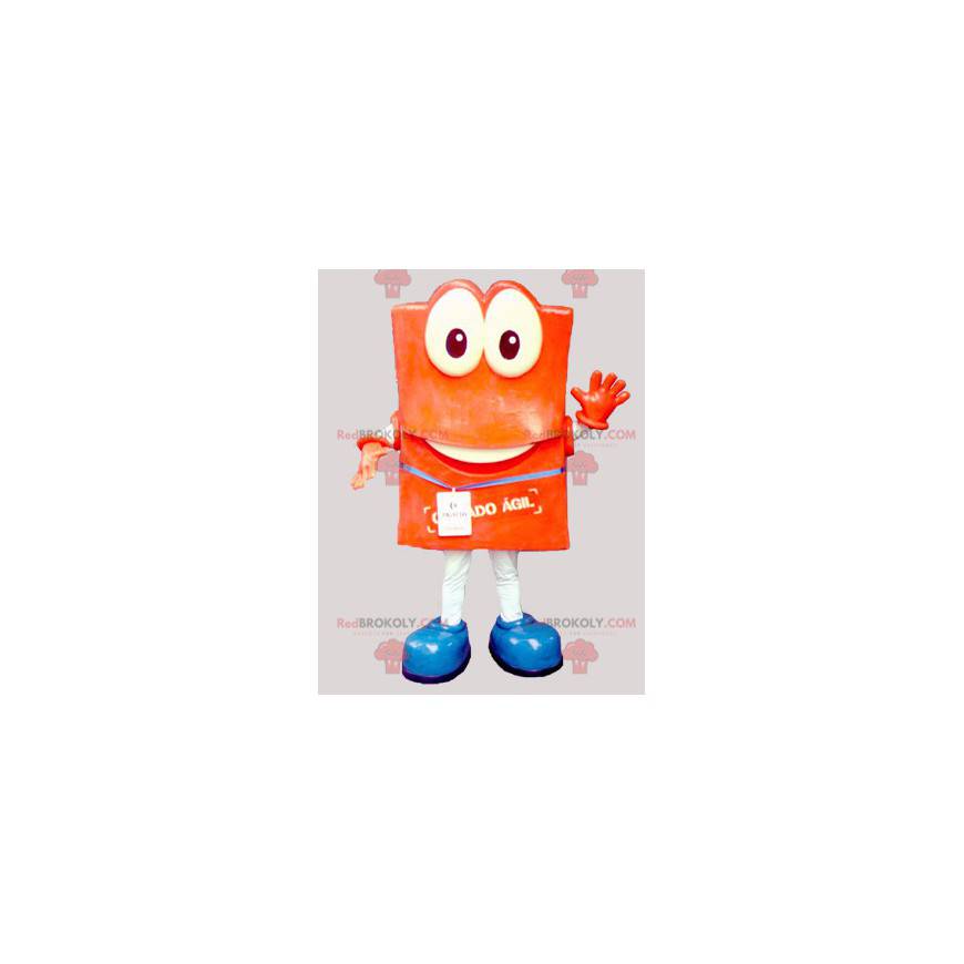 Mascotte de bonhomme orange avec de grands yeux - Redbrokoly.com