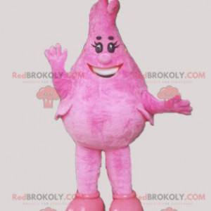 Pink snowman mascot in the shape of a drop - Redbrokoly.com